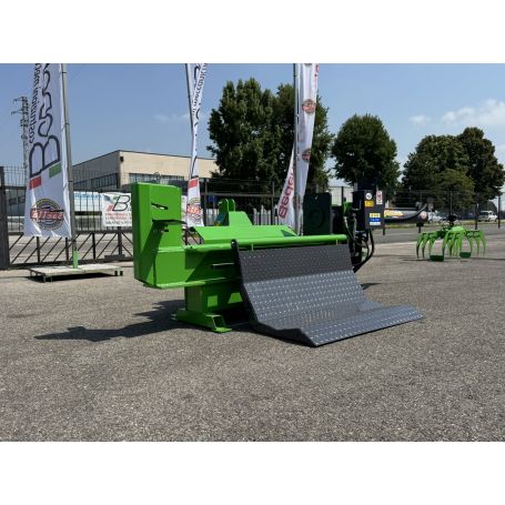 Spaccatronchi orizzontale su trave 30t retrattile corsa 1,3m con sponda caricante