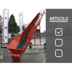 Nastro trasportatore fisso da 3 a 8 metri per letame e affini con tramoggia e sponde rialzate